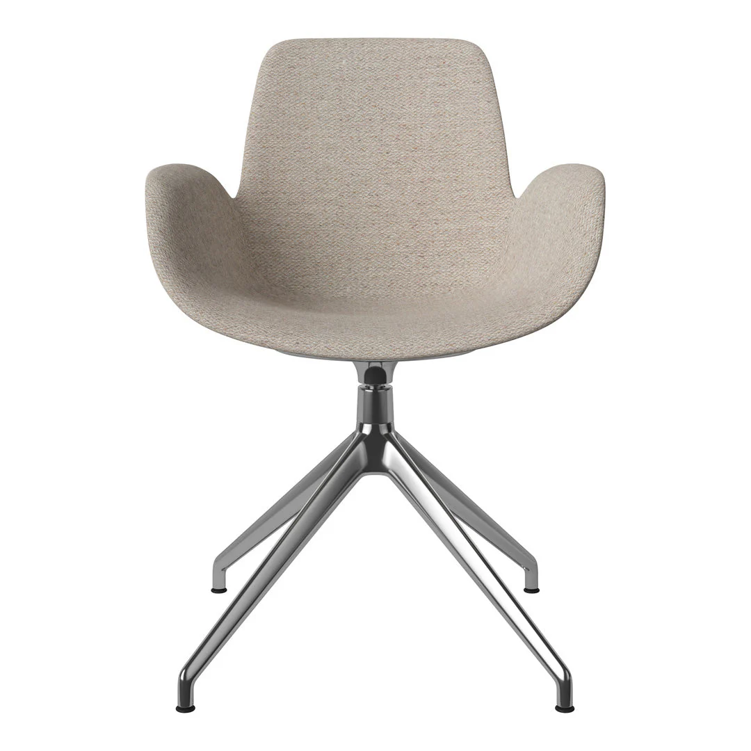 Seed Armchair - Upholstered - 4 - Star Base w/ Gliders - Chrome - Image 38