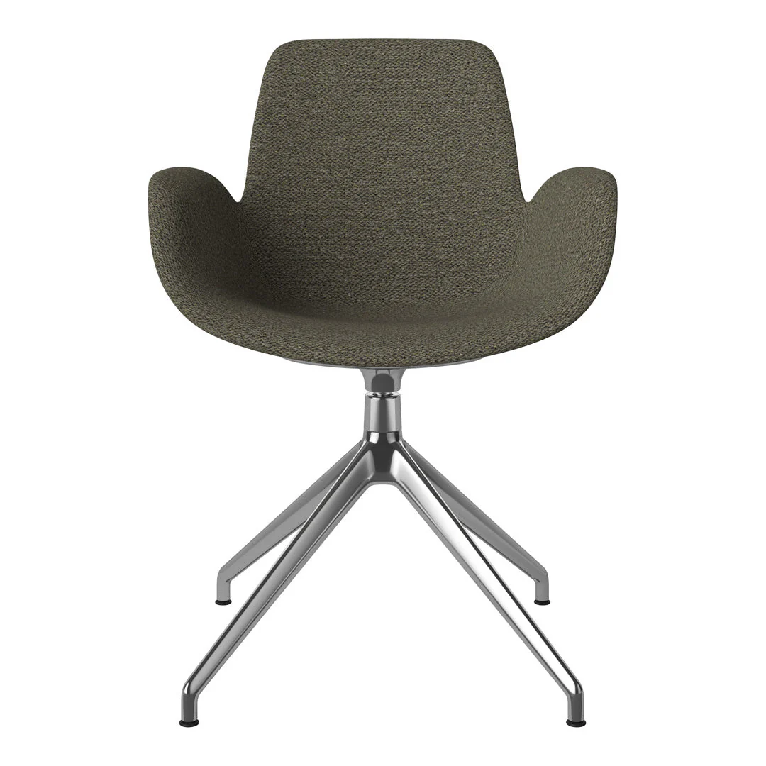 Seed Armchair - Upholstered - 4 - Star Base w/ Gliders - Chrome - Image 42
