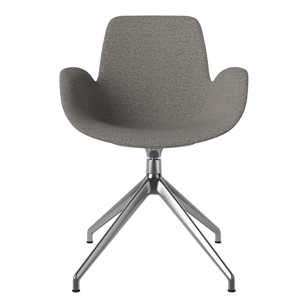 Seed Armchair - Upholstered - 4 - Star Base w/ Gliders - Chrome - Image 43