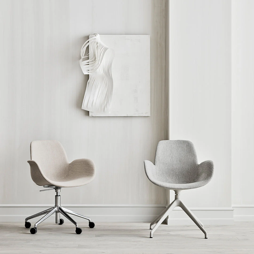 Seed Armchair - Upholstered - 4 - Star Base w/ Gliders - Grey Lacquered Steel - Image 16