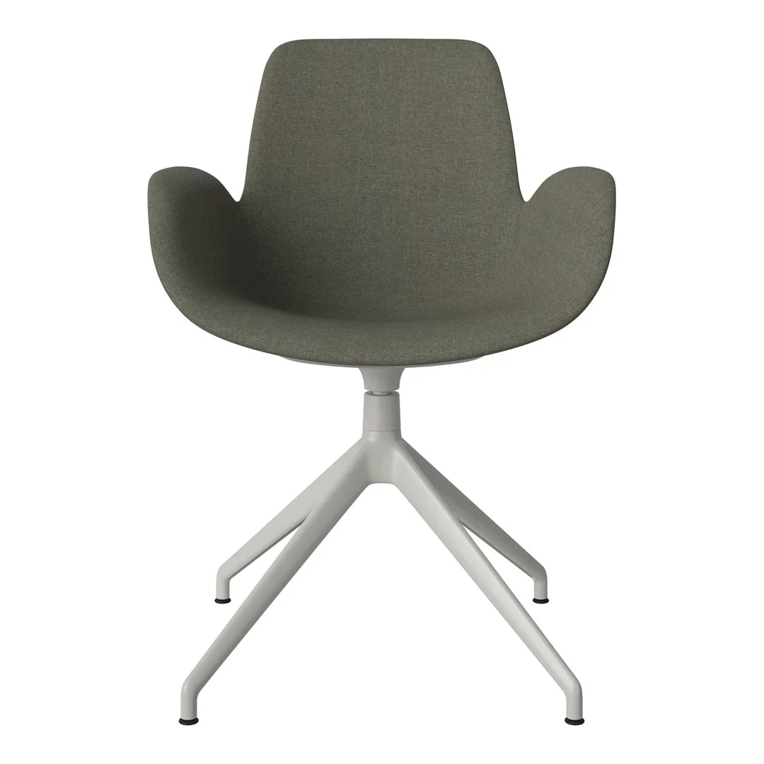 Seed Armchair - Upholstered - 4 - Star Base w/ Gliders - Grey Lacquered Steel - Image 19
