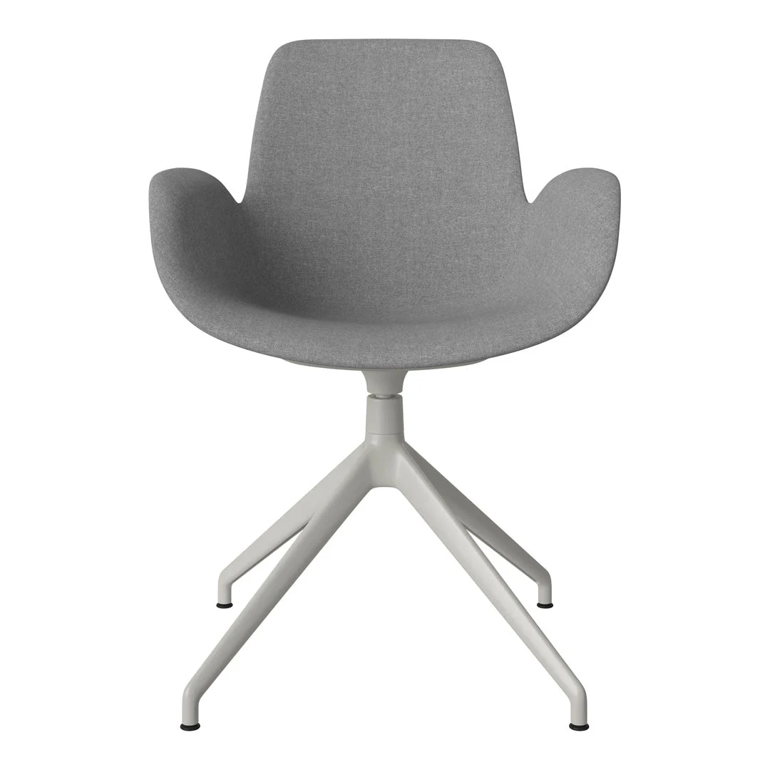 Seed Armchair - Upholstered - 4 - Star Base w/ Gliders - Grey Lacquered Steel - Image 20