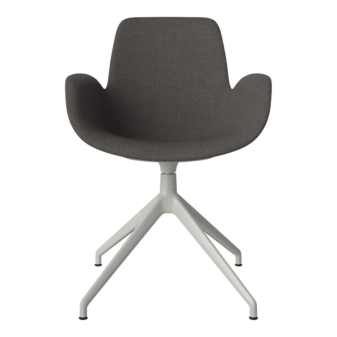 Seed Armchair - Upholstered - 4 - Star Base w/ Gliders - Grey Lacquered Steel - Image 22