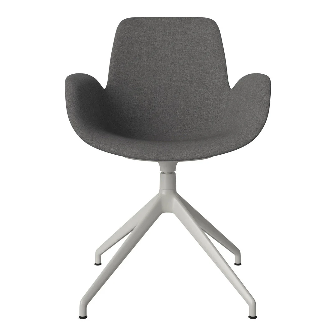 Seed Armchair - Upholstered - 4 - Star Base w/ Gliders - Grey Lacquered Steel - Image 23