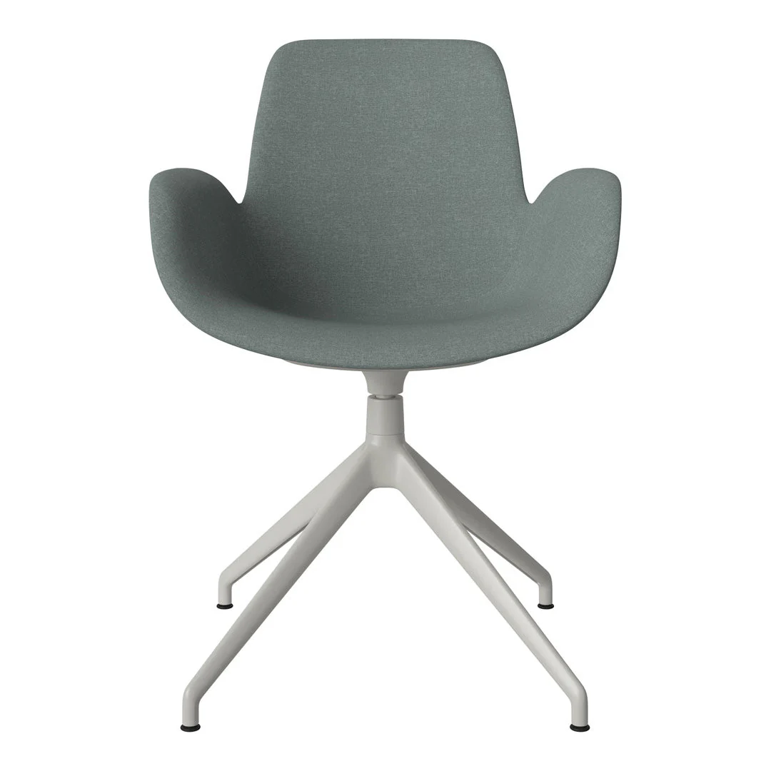 Seed Armchair - Upholstered - 4 - Star Base w/ Gliders - Grey Lacquered Steel - Image 25