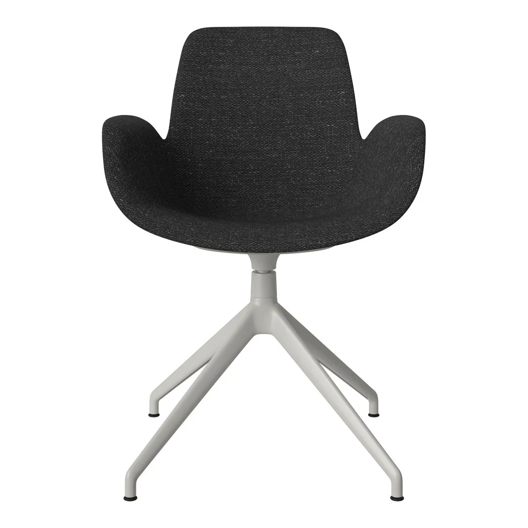 Seed Armchair - Upholstered - 4 - Star Base w/ Gliders - Grey Lacquered Steel - Image 26