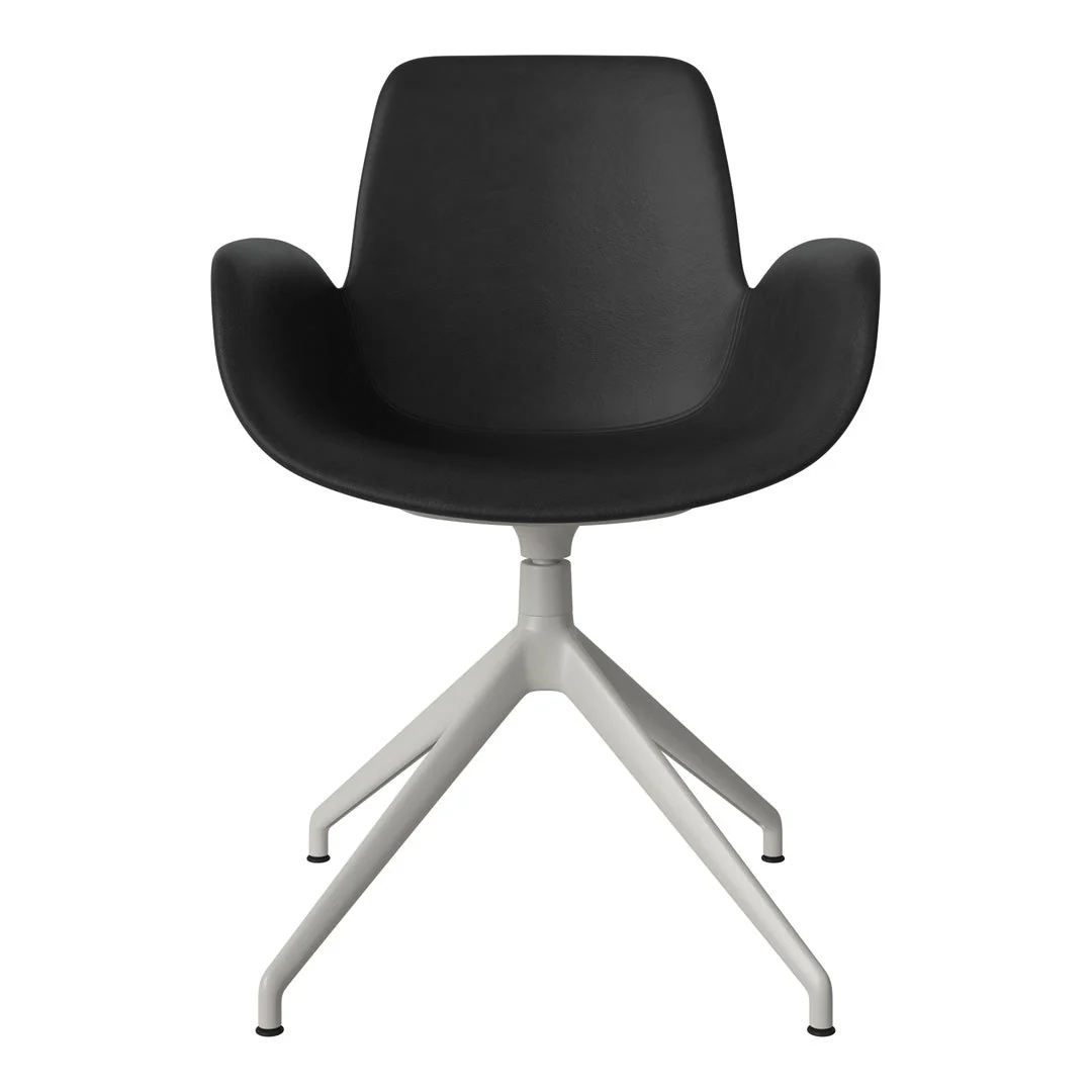 Seed Armchair - Upholstered - 4 - Star Base w/ Gliders - Grey Lacquered Steel - Image 27