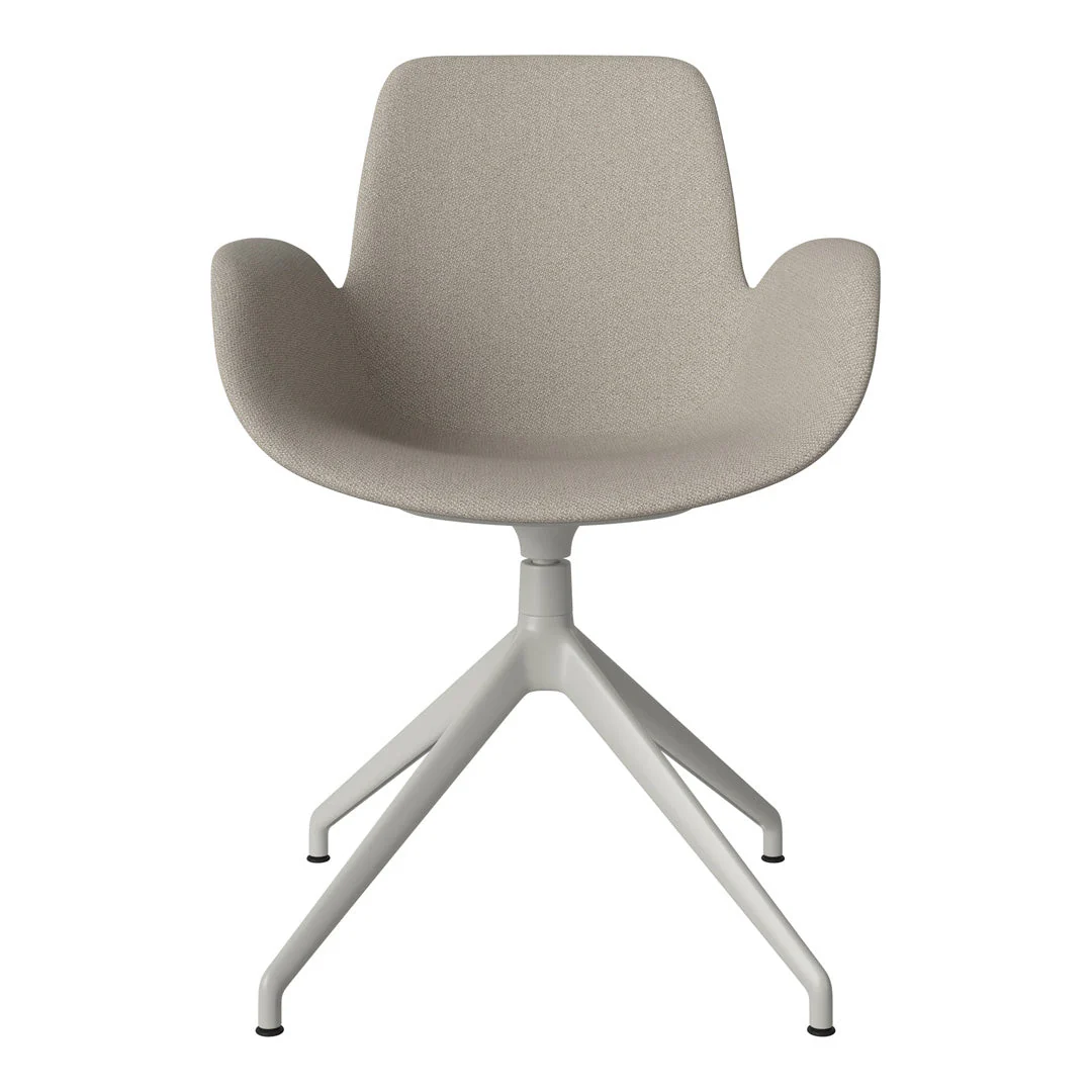 Seed Armchair - Upholstered - 4 - Star Base w/ Gliders - Grey Lacquered Steel - Image 37