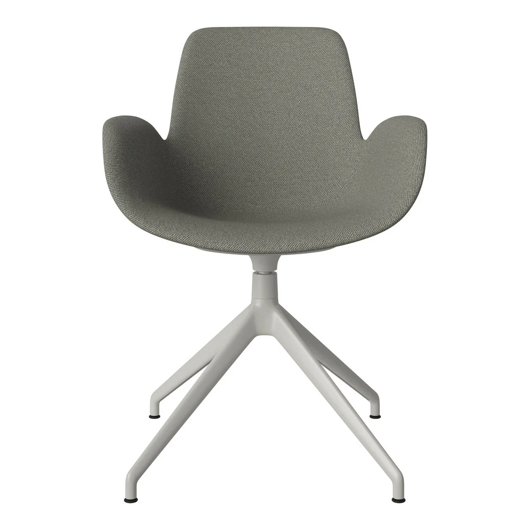 Seed Armchair - Upholstered - 4 - Star Base w/ Gliders - Grey Lacquered Steel - Image 47