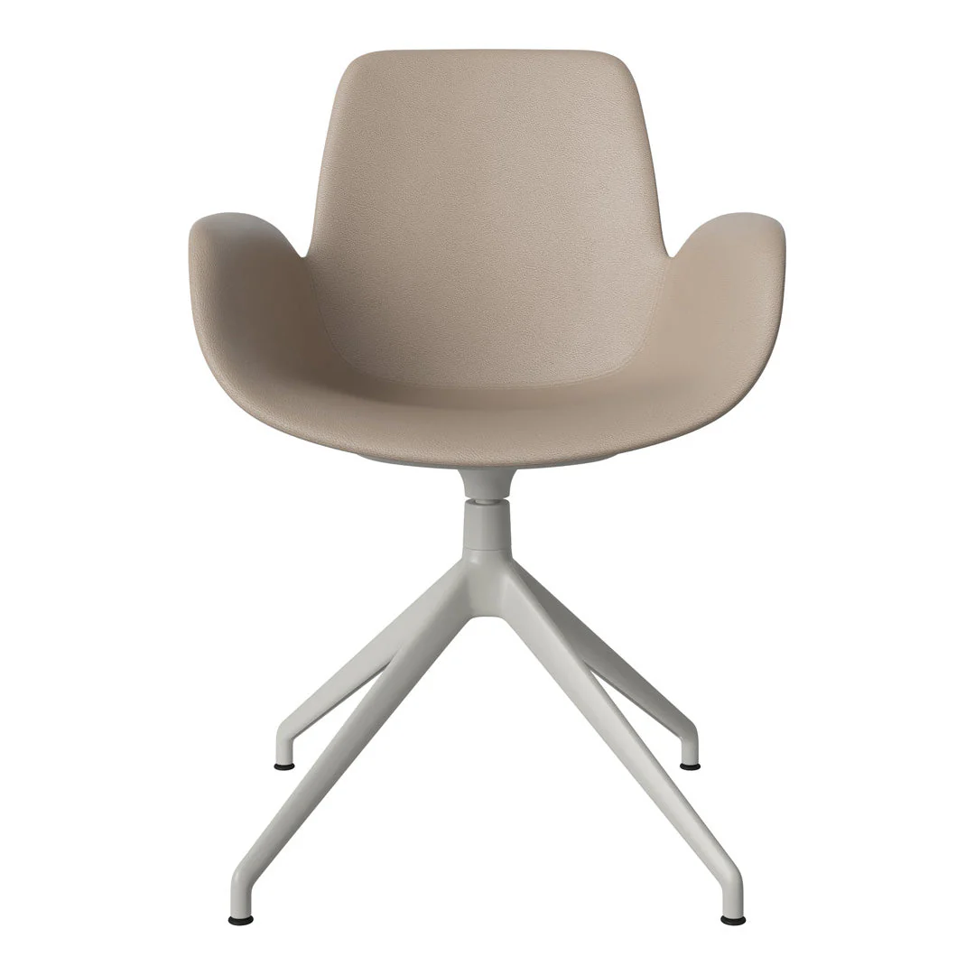Seed Armchair - Upholstered - 4 - Star Base w/ Gliders - Grey Lacquered Steel - Image 52