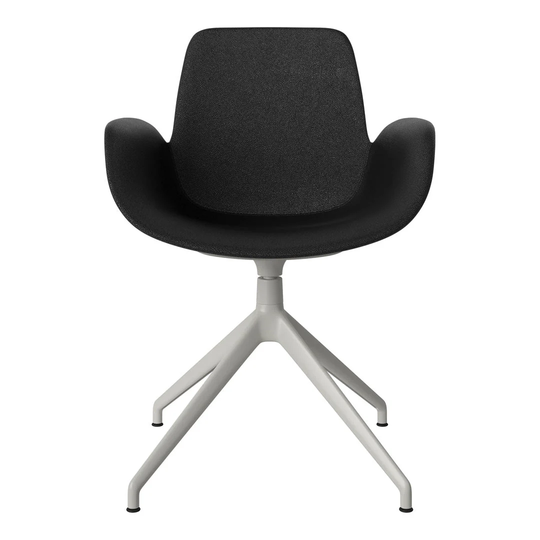 Seed Armchair - Upholstered - 4 - Star Base w/ Gliders - Grey Lacquered Steel - Image 54