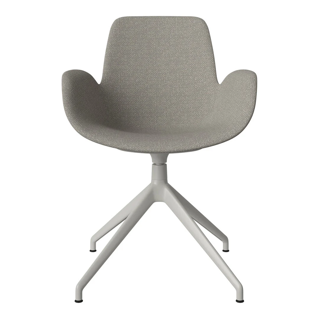 Seed Armchair - Upholstered - 4 - Star Base w/ Gliders - Grey Lacquered Steel - Image 56