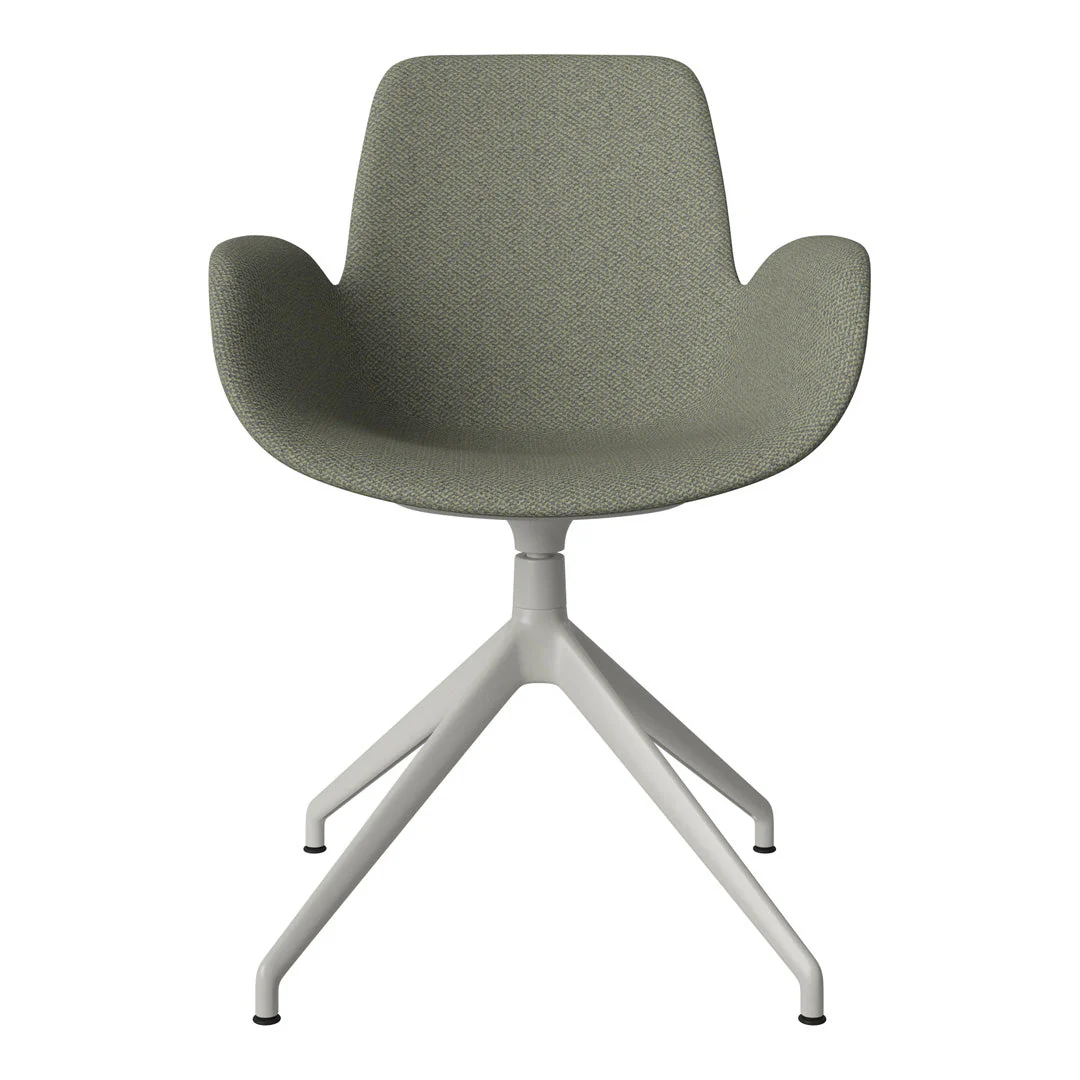 Seed Armchair - Upholstered - 4 - Star Base w/ Gliders - Grey Lacquered Steel - Image 58