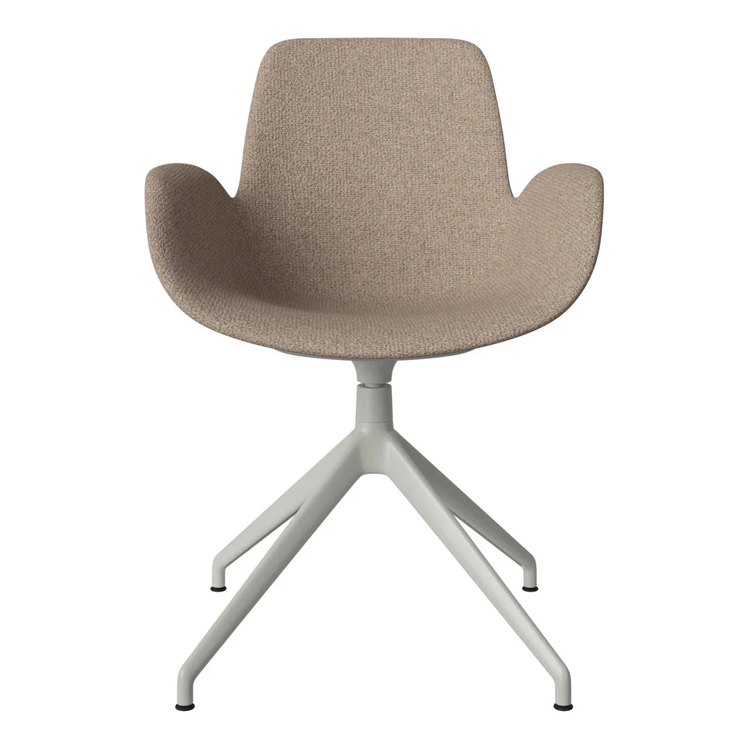 Seed Armchair - Upholstered - 4 - Star Base w/ Gliders - Grey Lacquered Steel - Image 62