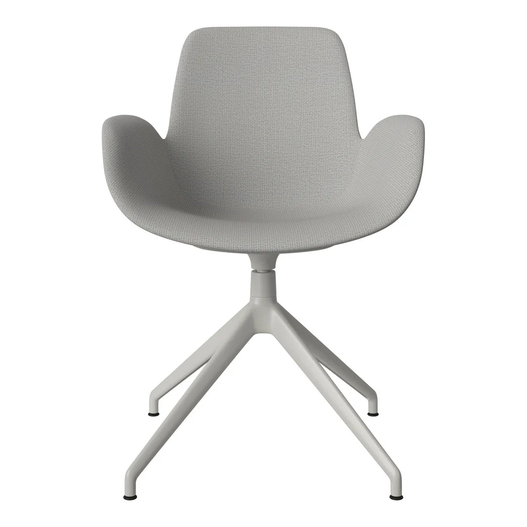 Seed Armchair - Upholstered - 4 - Star Base w/ Gliders - Grey Lacquered Steel - Image 66