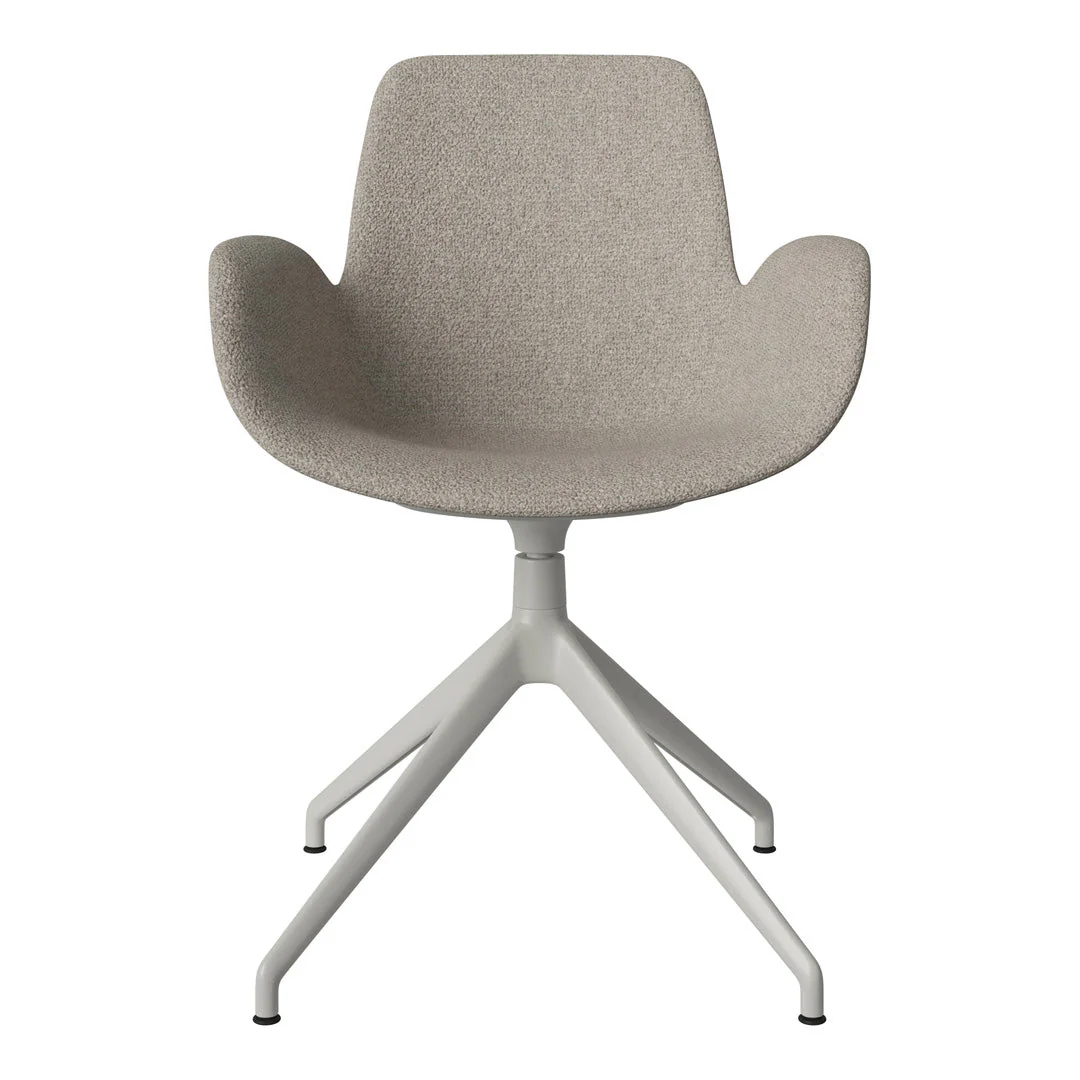 Seed Armchair - Upholstered - 4 - Star Base w/ Gliders - Grey Lacquered Steel - Image 69