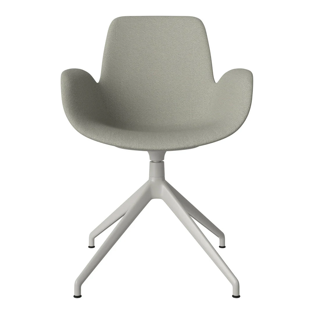 Seed Armchair - Upholstered - 4 - Star Base w/ Gliders - Grey Lacquered Steel - Image 7