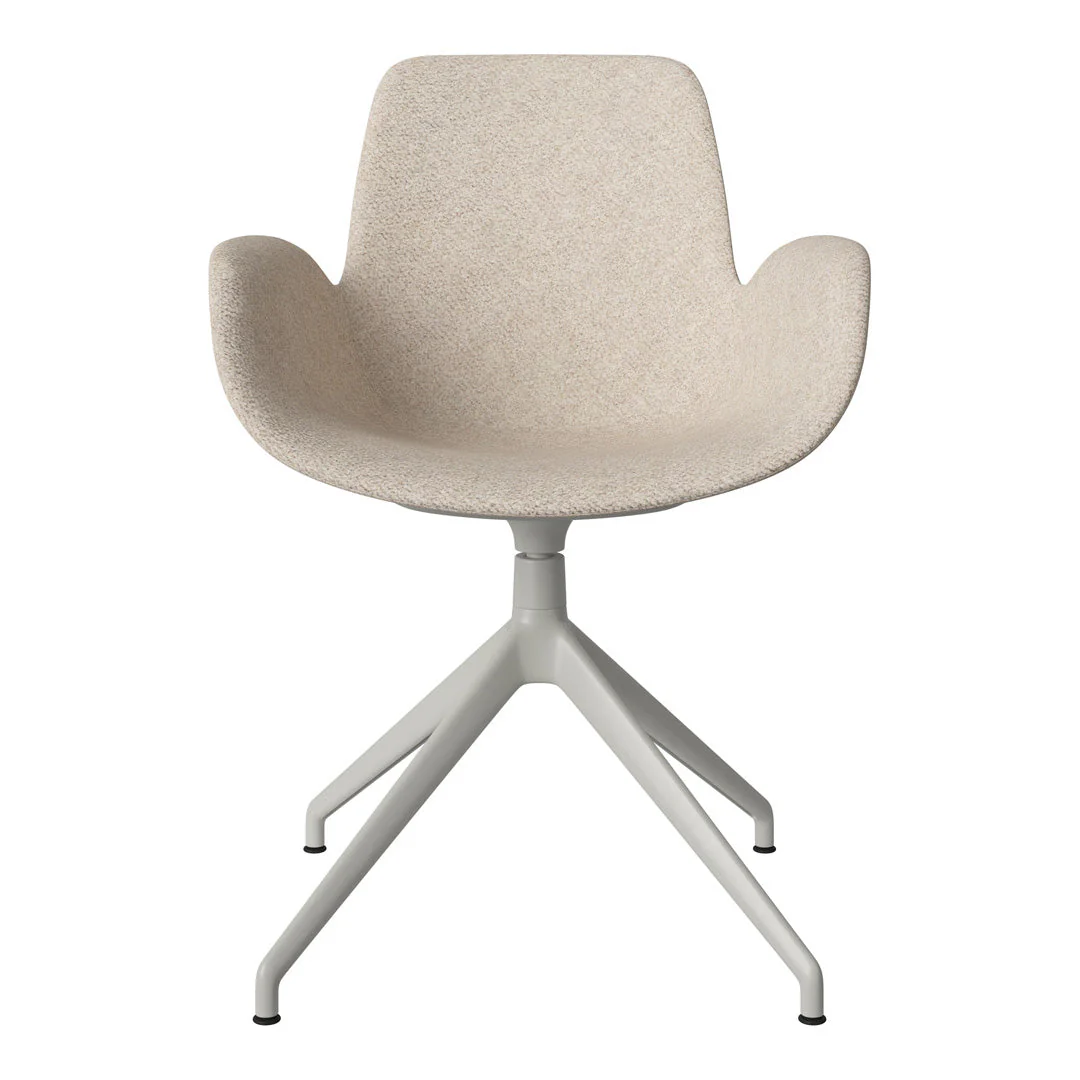Seed Armchair - Upholstered - 4 - Star Base w/ Gliders - Grey Lacquered Steel - Image 70