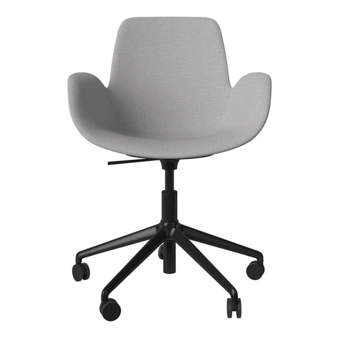Seed Armchair - Upholstered - 5 - Star Base w/ Wheels - Black Lacquered Steel - Image 65