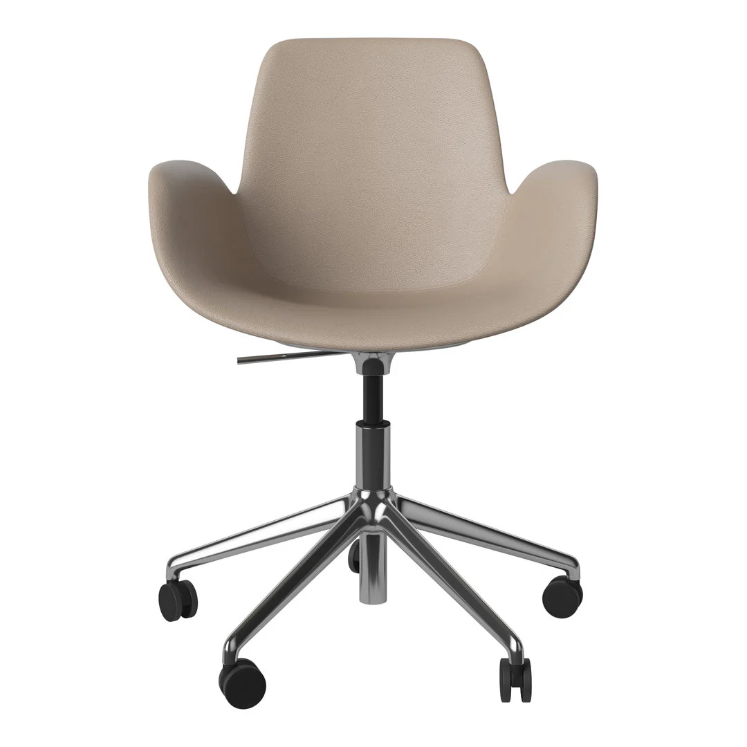Seed Armchair - Upholstered - 5 - Star Base w/ Wheels - Chrome - Image 19