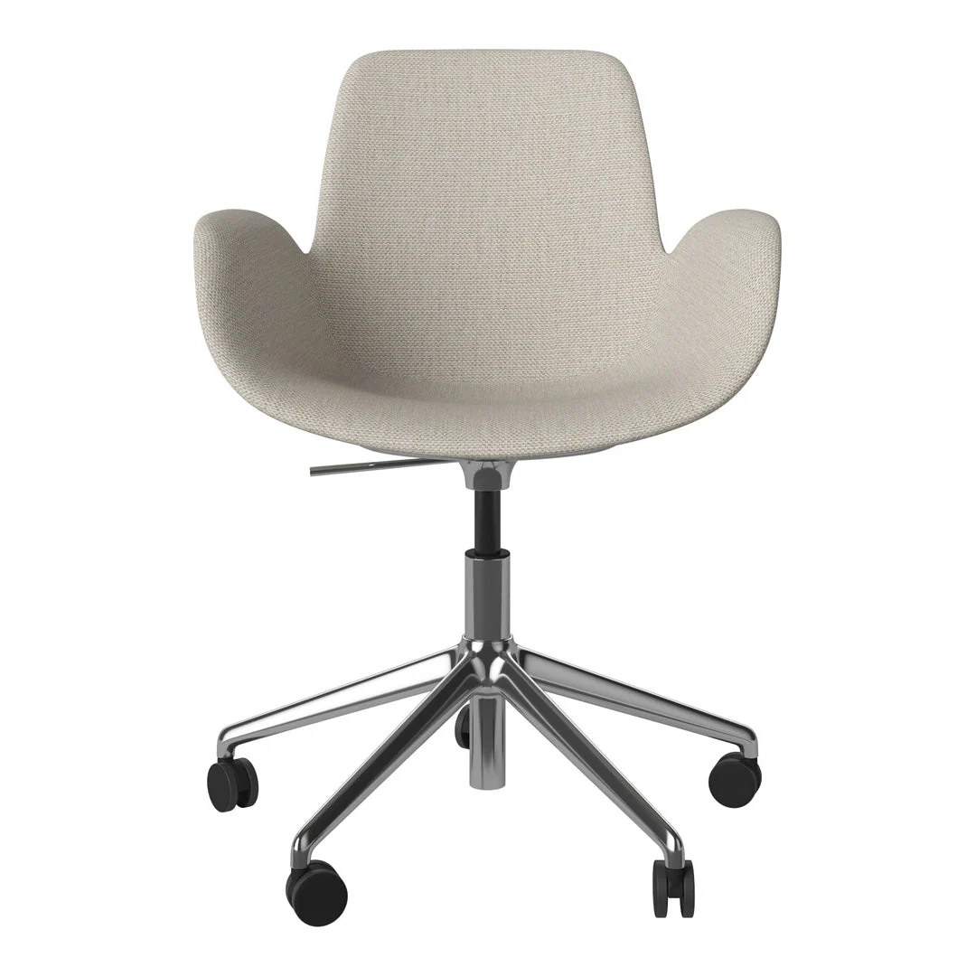 Seed Armchair - Upholstered - 5 - Star Base w/ Wheels - Chrome - Image 21