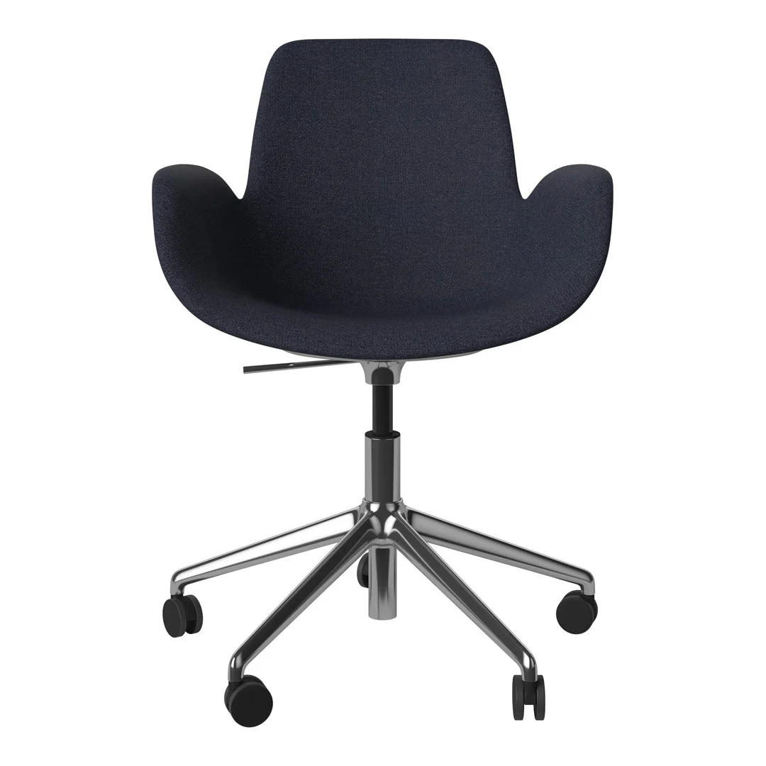 Seed Armchair - Upholstered - 5 - Star Base w/ Wheels - Chrome - Image 29