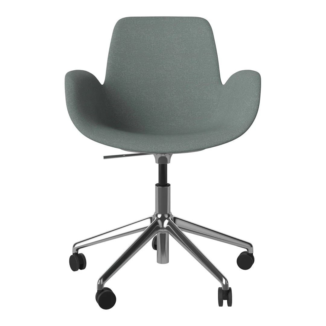 Seed Armchair - Upholstered - 5 - Star Base w/ Wheels - Chrome - Image 31