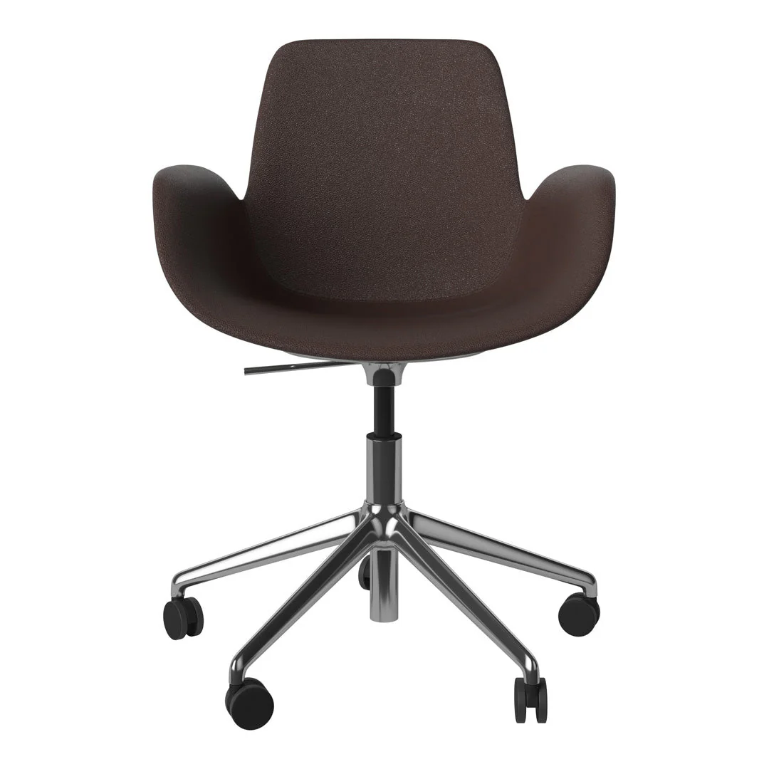 Seed Armchair - Upholstered - 5 - Star Base w/ Wheels - Chrome - Image 36