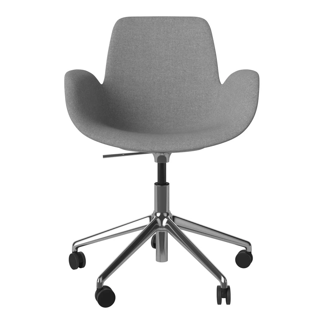 Seed Armchair - Upholstered - 5 - Star Base w/ Wheels - Chrome - Image 46