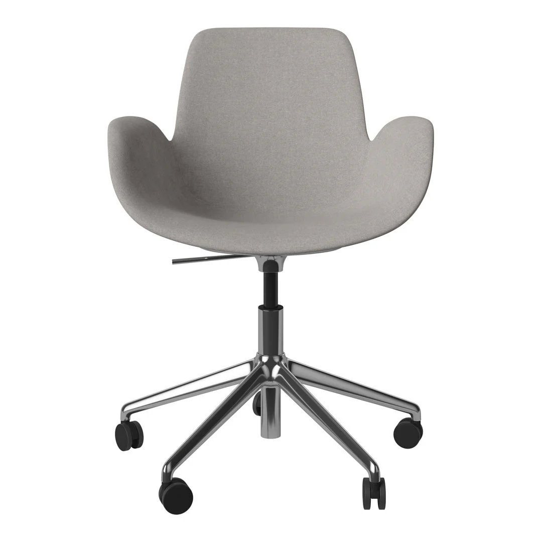 Seed Armchair - Upholstered - 5 - Star Base w/ Wheels - Chrome - Image 48