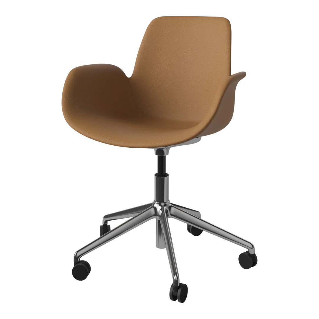 Seed Armchair - Upholstered - 5 - Star Base w/ Wheels - Chrome - Image 5