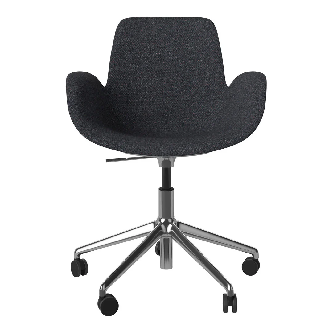 Seed Armchair - Upholstered - 5 - Star Base w/ Wheels - Chrome - Image 51