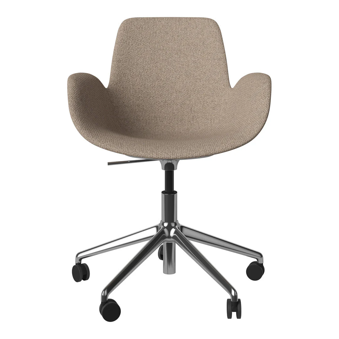 Seed Armchair - Upholstered - 5 - Star Base w/ Wheels - Chrome - Image 57