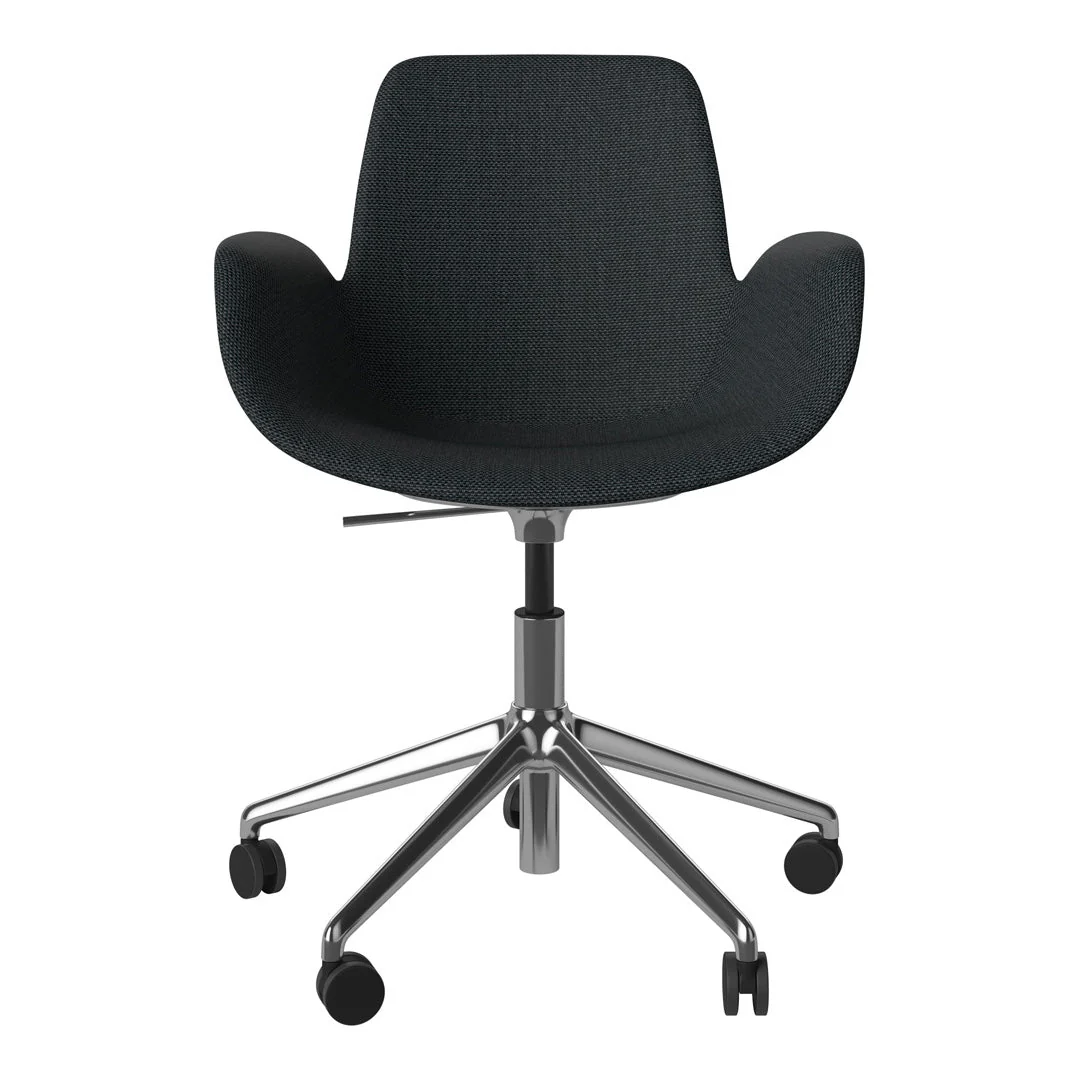Seed Armchair - Upholstered - 5 - Star Base w/ Wheels - Chrome - Image 6