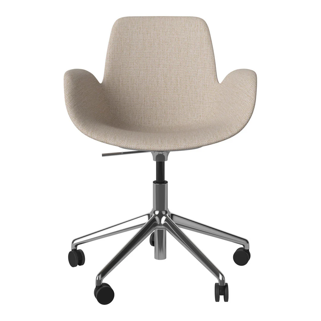 Seed Armchair - Upholstered - 5 - Star Base w/ Wheels - Chrome - Image 8
