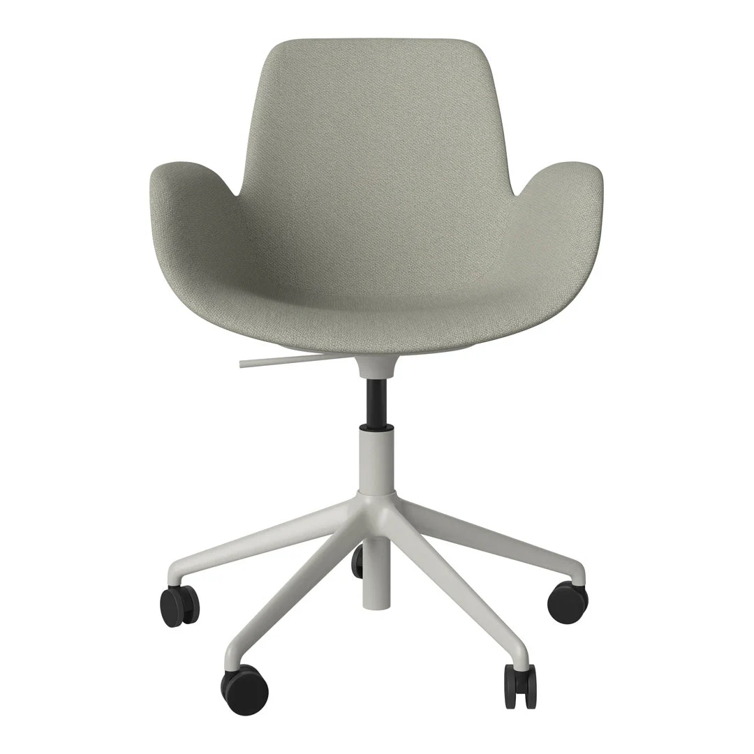 Seed Armchair - Upholstered - 5 - Star Base w/ Wheels - Grey Lacquered Steel - Image 19
