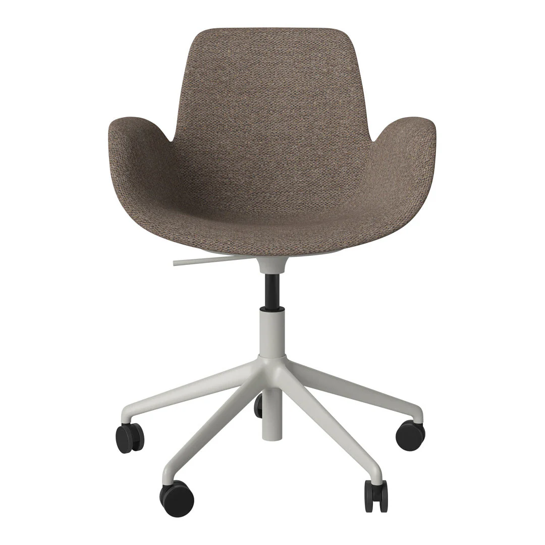 Seed Armchair - Upholstered - 5 - Star Base w/ Wheels - Grey Lacquered Steel - Image 20