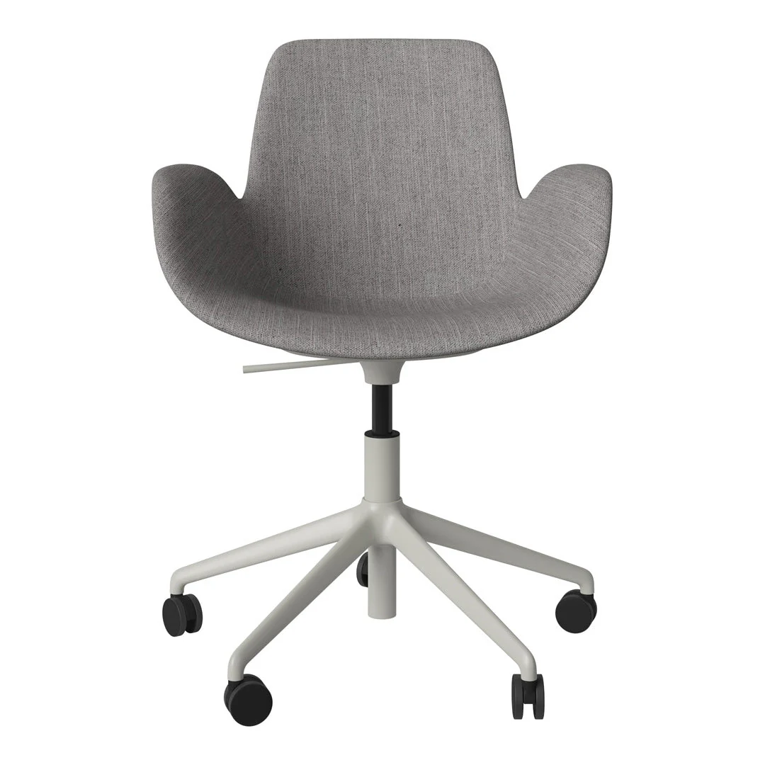 Seed Armchair - Upholstered - 5 - Star Base w/ Wheels - Grey Lacquered Steel - Image 27