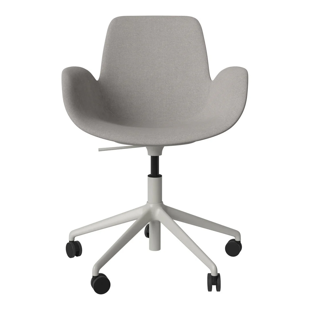 Seed Armchair - Upholstered - 5 - Star Base w/ Wheels - Grey Lacquered Steel - Image 38