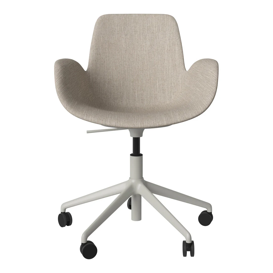 Seed Armchair - Upholstered - 5 - Star Base w/ Wheels - Grey Lacquered Steel - Image 52