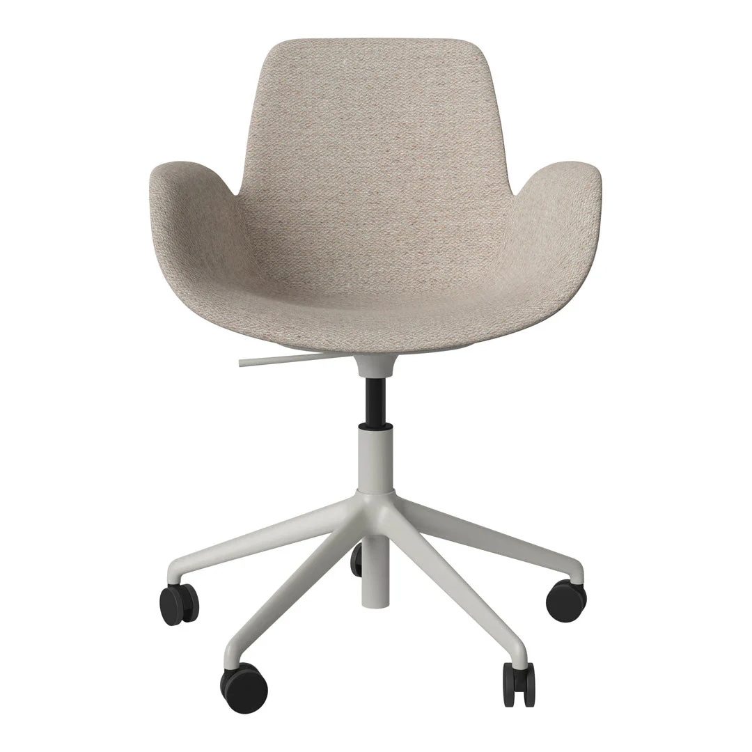 Seed Armchair - Upholstered - 5 - Star Base w/ Wheels - Grey Lacquered Steel - Image 62