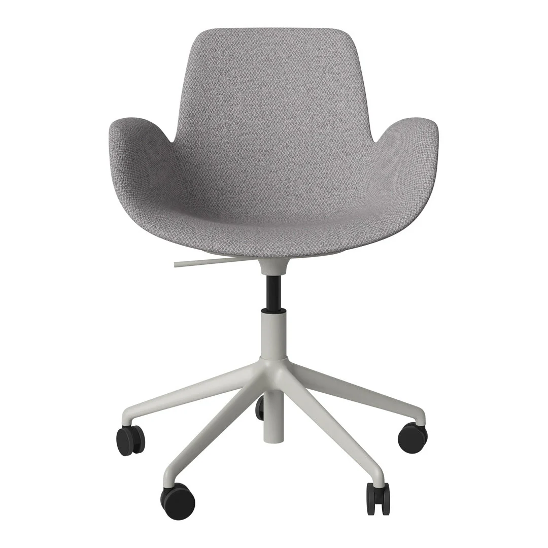 Seed Armchair - Upholstered - 5 - Star Base w/ Wheels - Grey Lacquered Steel - Image 72