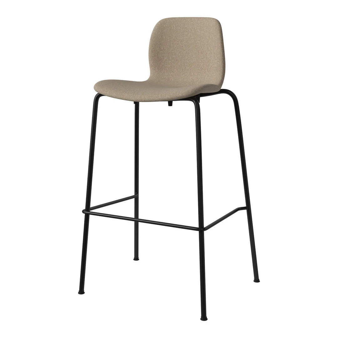 Seed Bar Chair - Upholstered - Steel Base, Black Lacquered - Image 2