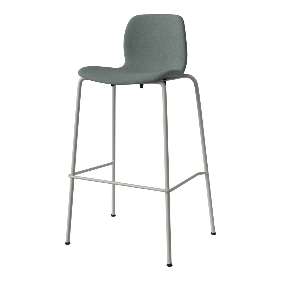 Seed Bar Chair - Upholstered - Steel Base, Grey Lacquered - Image 2