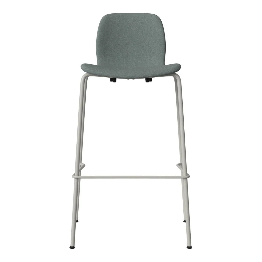 Seed Bar Chair - Upholstered - Steel Base, Grey Lacquered - Image 4
