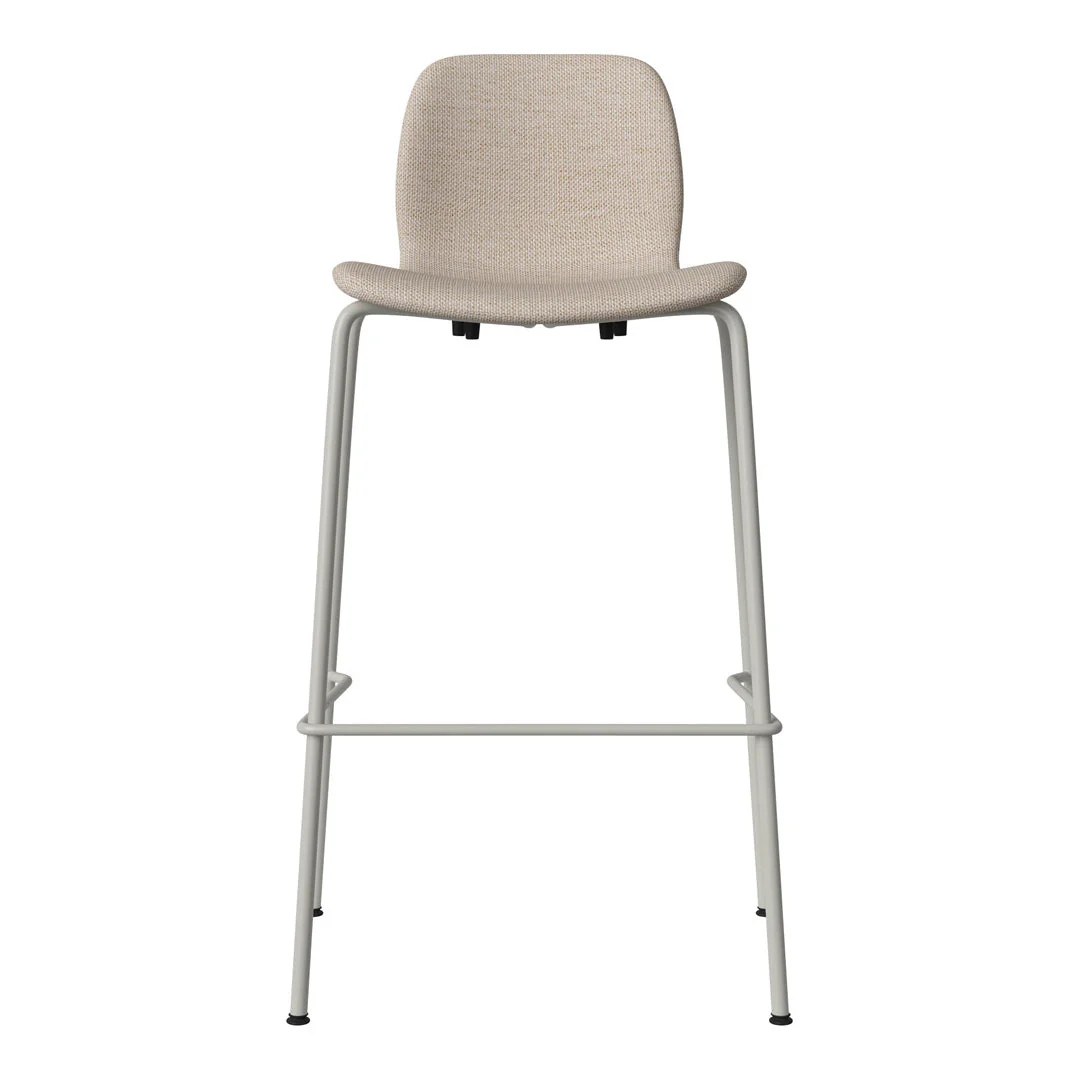 Seed Bar Chair - Upholstered - Steel Base, Grey Lacquered - Image 7