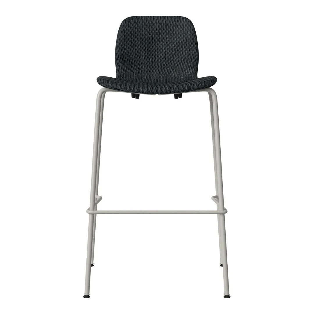 Seed Bar Chair - Upholstered - Steel Base, Grey Lacquered - Image 8