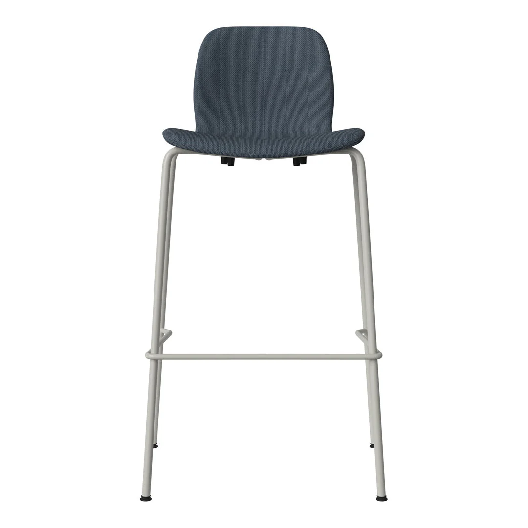 Seed Bar Chair - Upholstered - Steel Base, Grey Lacquered - Image 9
