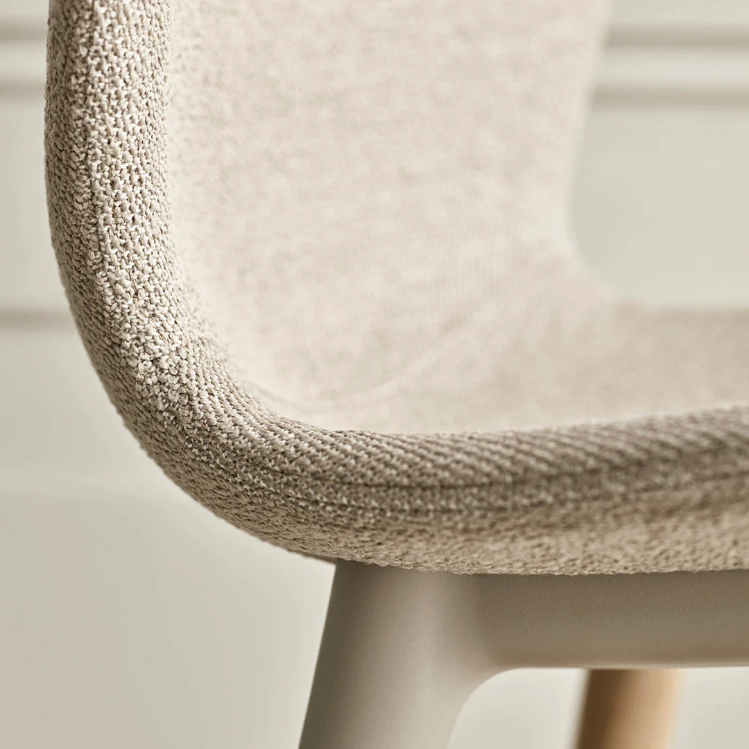 Seed Counter Chair - Upholstered - Oiled Oak Base, White Pigmented - Image 11
