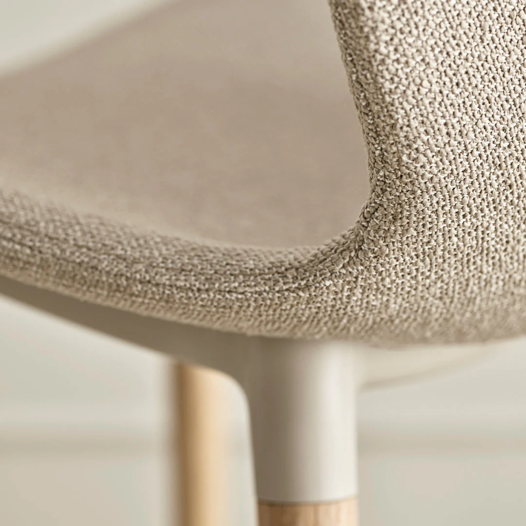 Seed Counter Chair - Upholstered - Oiled Oak Base, White Pigmented - Image 12